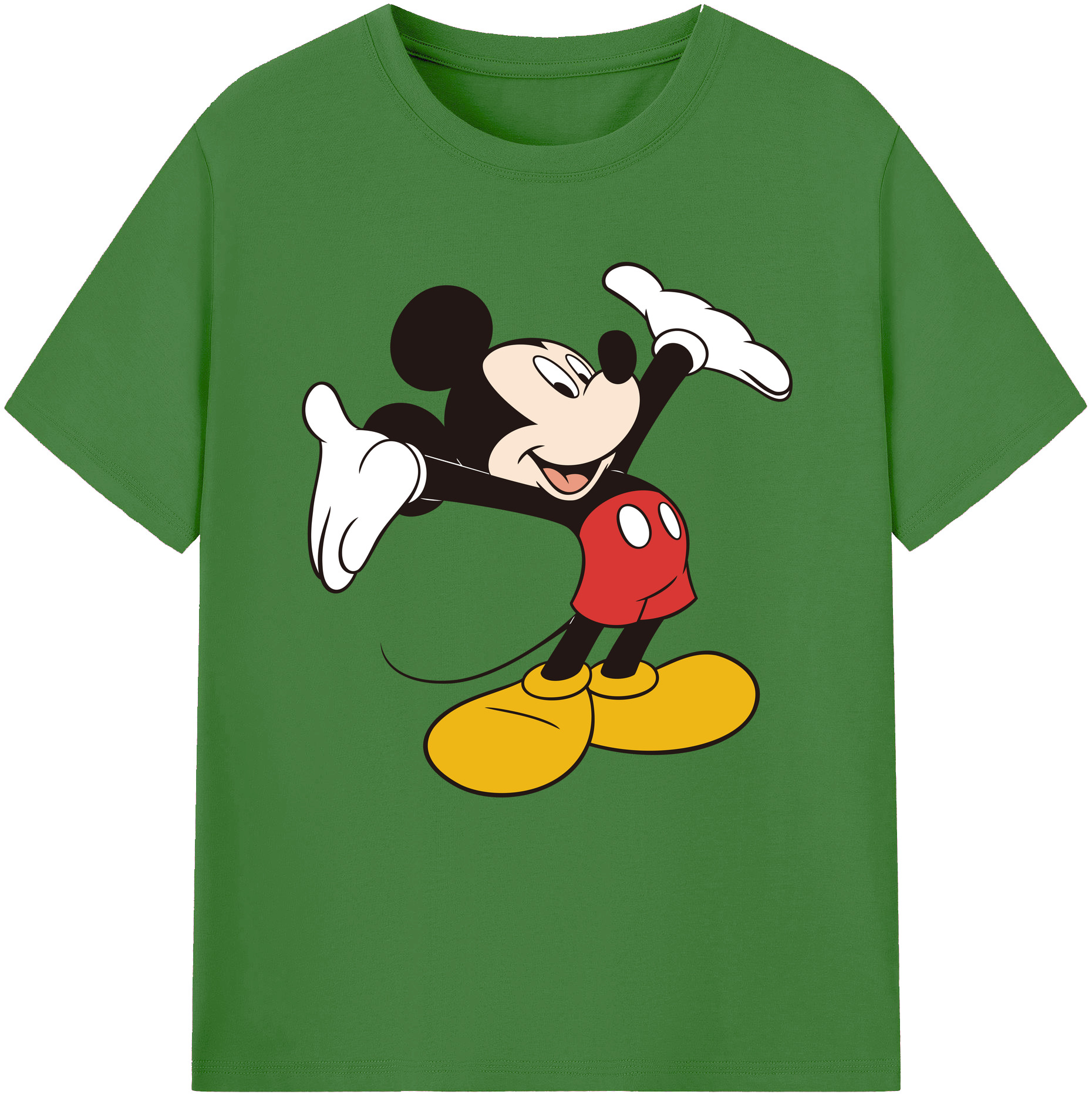 （画像用） ミッキーマウス Mickey Mouse レディースカジュアルプリントTシャツ（綿100％）